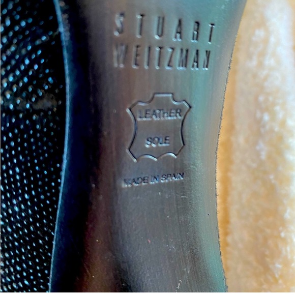 Stuart Weitzman Nouveau Suede Goosebump Pump, Black Sz 7 - Picture 4 of 6